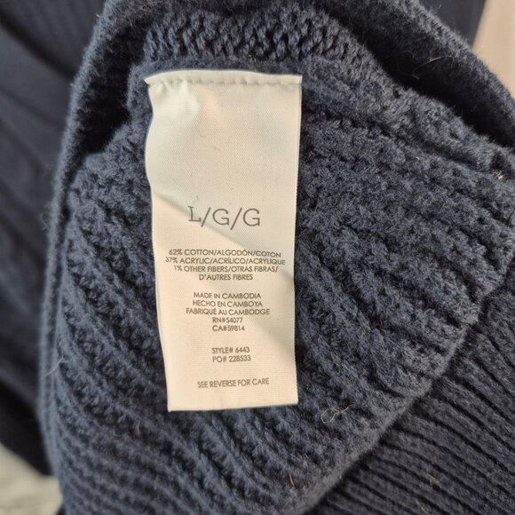 Cabi Sweater Womens L Blue Cotton Blend Textbook Cardigan V Neck Preppy Approxi - Picture 6 of 8